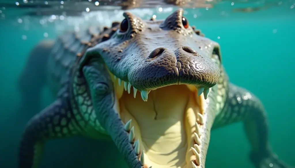 Jacaré Abre a Boca Dentro da Água: O Detalhe Que Chocou Visitantes!