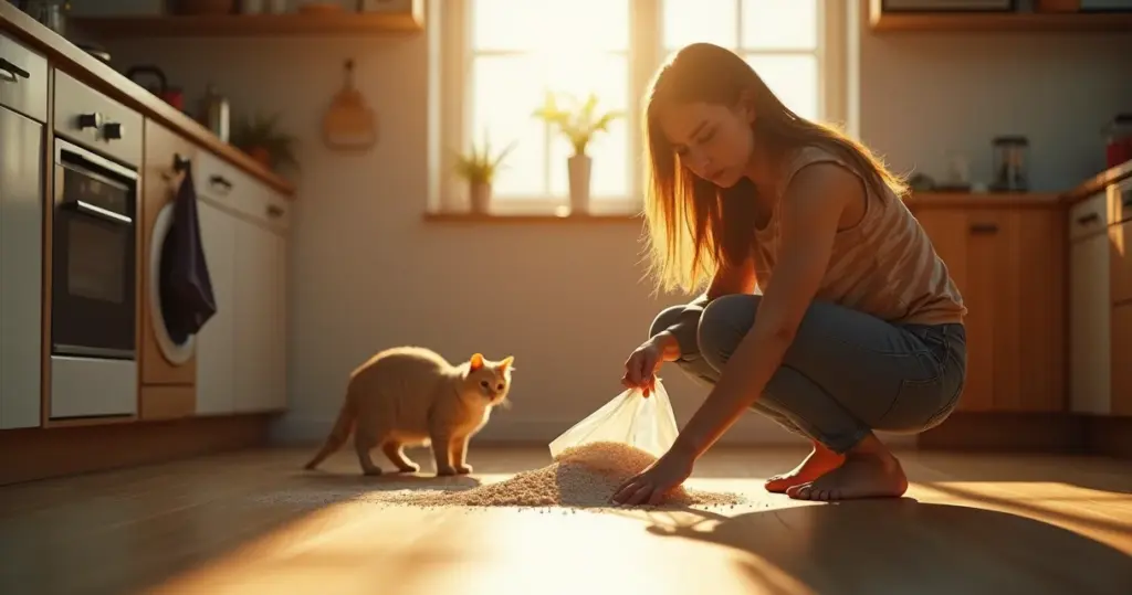 Areia sanitária para gatos: o erro que custa R$ 80 por mês e estraga sua casa