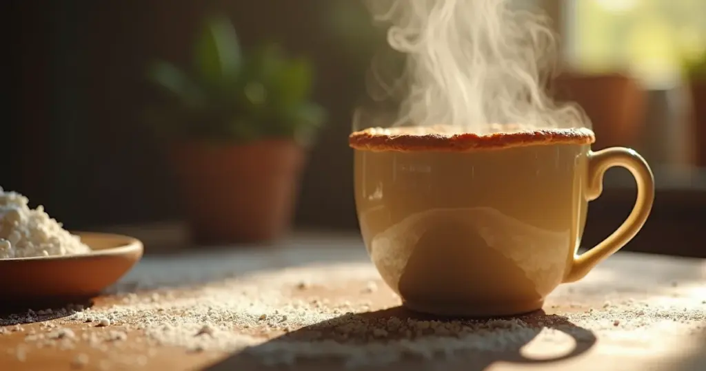 Bolo de caneca sem leite: doce pronto em 3 minutos com o que tem em casa
