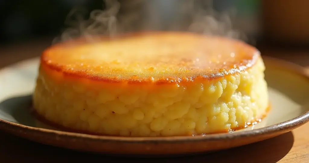 Bolo de macaxeira crua: textura de pudim em 30 minutos