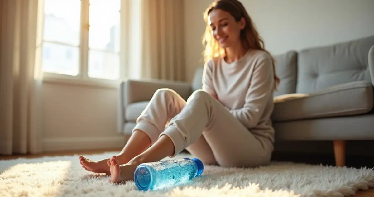 Como fazer massagem na sola do pé com garrafa congelada e aliviar a dor em 5 minutos