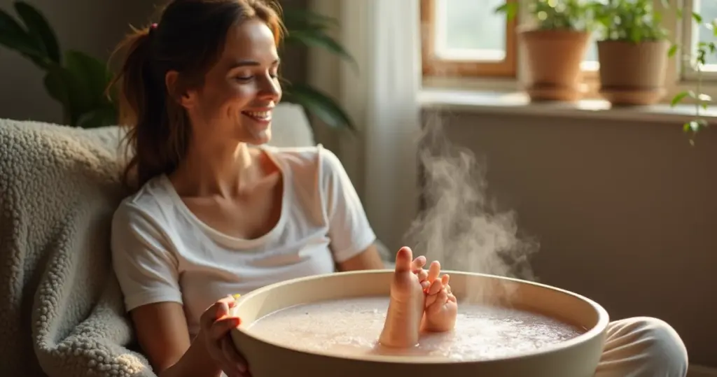 Escalda pés com sal grosso ou sal amargo: 10min para pés leves e relaxados Escalda pés com sal grosso ou sal amargo: 10min para pés leves e relaxados