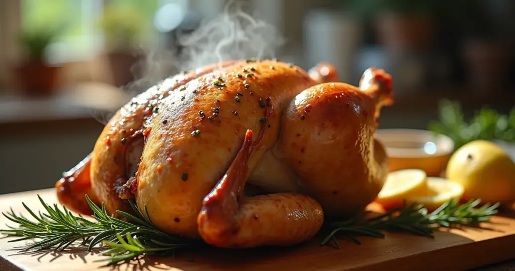 Frango ao forno com pele crocante e dourada: o truque que ninguém te conta