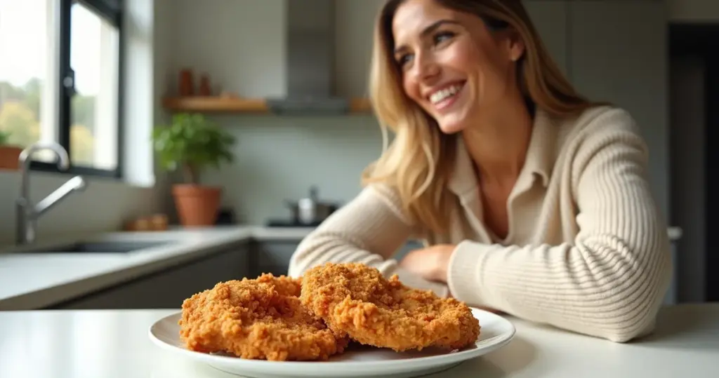 Frango empanado na airfryer: crocância que dura horas (sem óleo!)