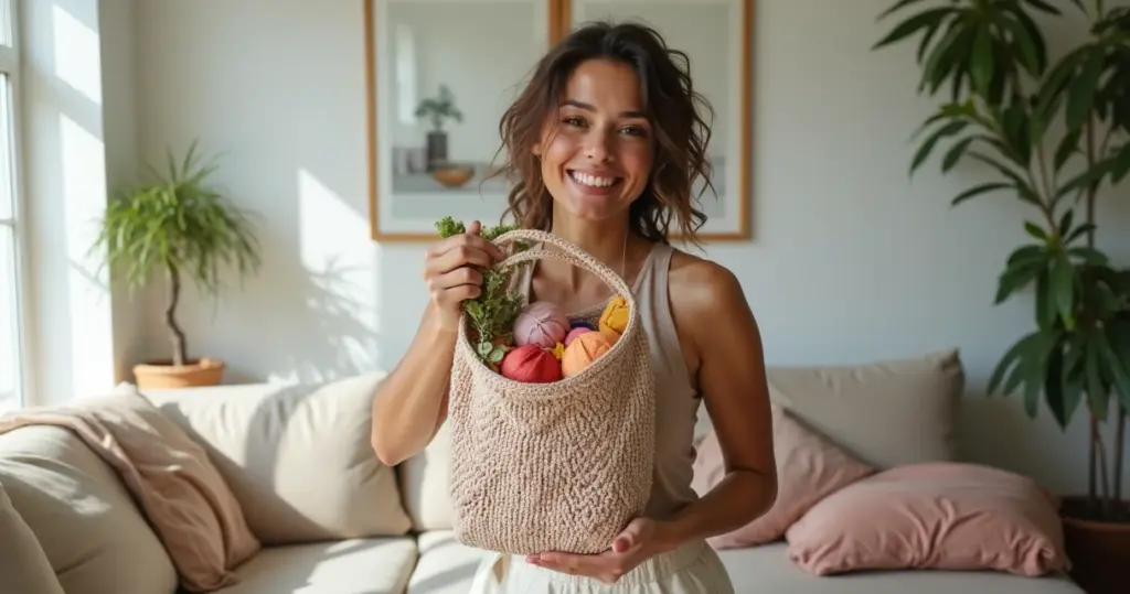 Um puxa saco de croche: acabe com a bagunça de sacolas em 8 passos